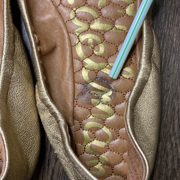 Sam Edelman Beatrix Gold Spiked Studded Ballet Flats With Bows Size 7½M - Picture 10 of 12